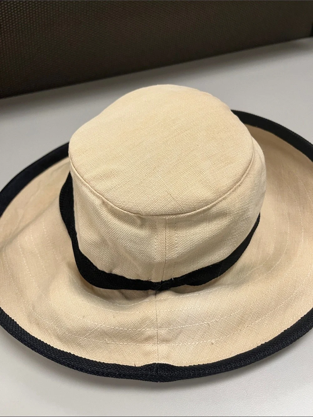 Tilley Hemp Beige Wide-Brim Sun Hat with Black Trim Model TH4